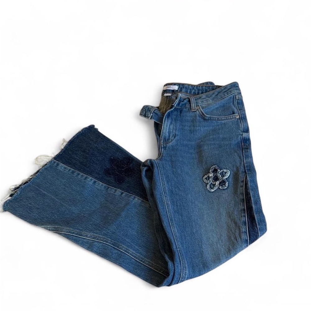Forever 21 Light Blue flare Distressed Jeans